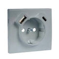 Tapa para base schuko con USB A y USB C Logus 90 aluminio Efapel – ref. 90630TAL