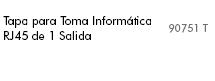 Tapa para toma RJ45 Logus 90 blanco Efapel – ref. 90751TBR