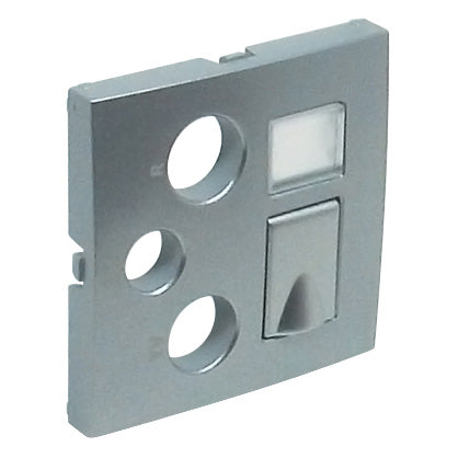 Tapa para toma multimedia R-TV-SAT y RJ45 Logus 90 aluminio Efapel – ref. 90770TAL