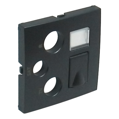 Tapa para toma multimedia R-TV-SAT y RJ45 Logus 90 grafito Efapel – ref. 90770TIS