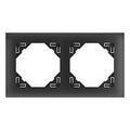 Marco de 2 elementos Logus 90 Aquarella negro mate Efapel – ref. 90920TPM