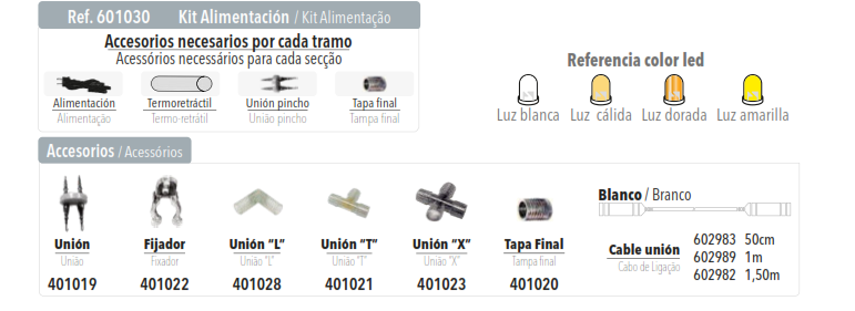 Hilo luminoso LED de 2 hilos