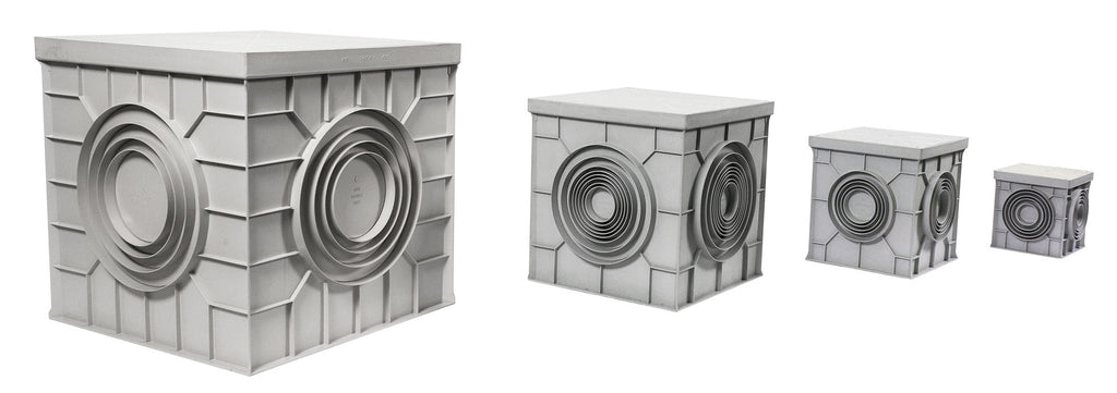 Arqueta gris con tapa ciega de 400 x 400 x 400 mm Gaestopas