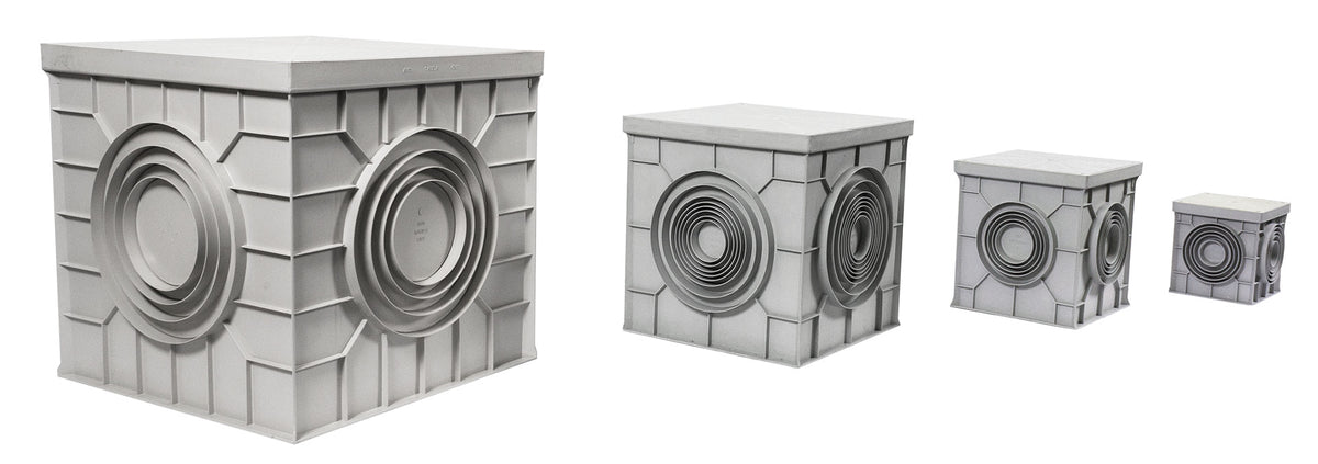 Arqueta gris con tapa ciega de 300 x 300 x 300 mm Gaestopas