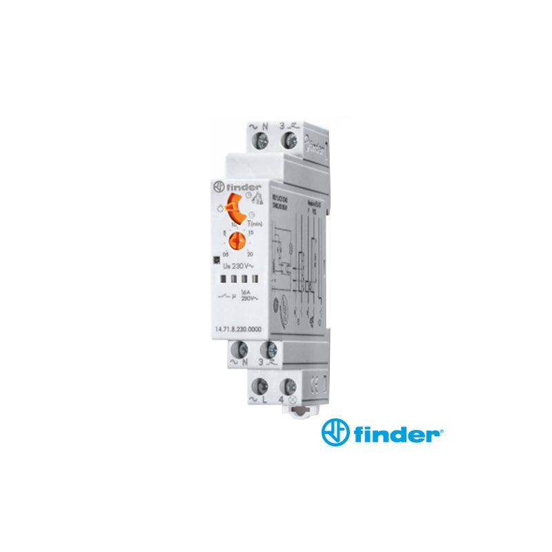Minutero de escalera Finder 14.71, 3 funciones, 16 A, 230 V CA