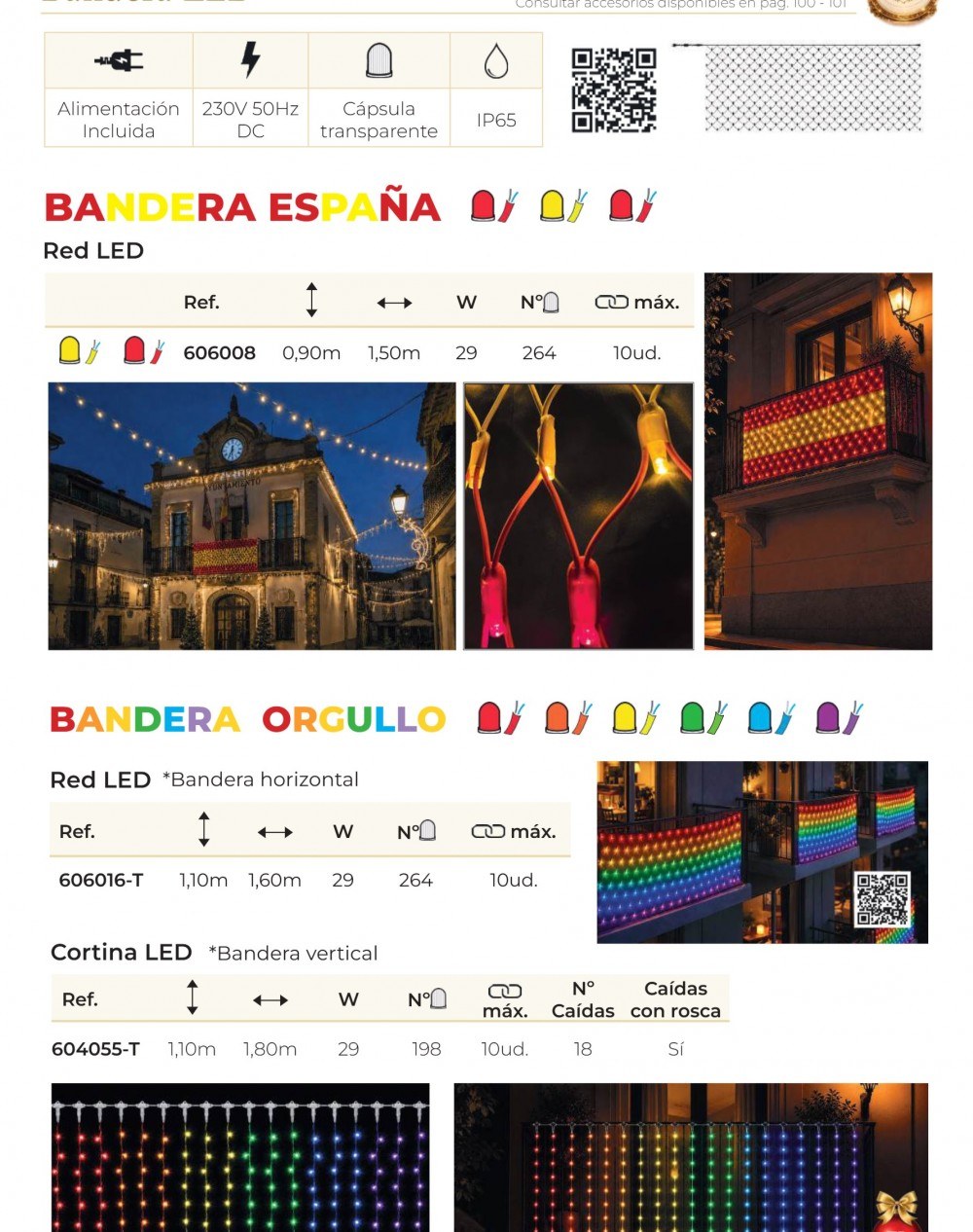 Bandera LED de España y del Orgullo