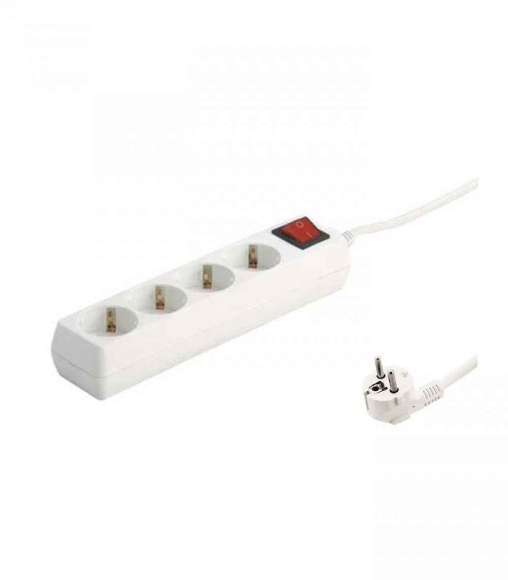 Base múltiple Electrobilsa con interruptor de 4, 5 o 6 tomas con toma de tierra, cable de 1,5 m