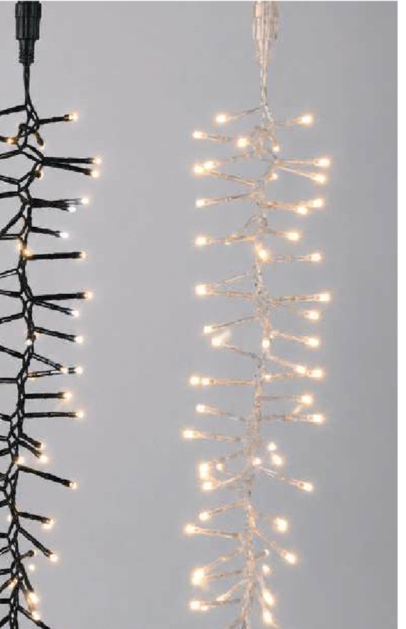 Cluster mini LED de cable blanco, 0,75 a 1,75 m, fijo o con flash