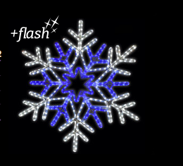 Copo de nieve LED blanco y azul