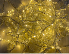 Cortina LED 0,70 x 1 m sin alimentación, color de cable y luz a elegir
