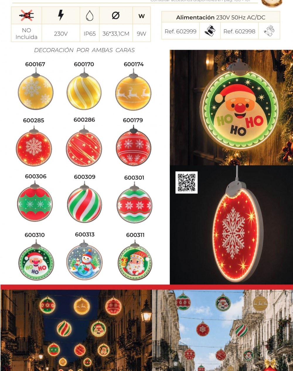 Disco LED 2D navideño de 36 cm, decorado por ambas caras