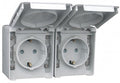 Doble base de enchufe schuko horizontal con protección infantil Efapel serie Estanca 48 IP65