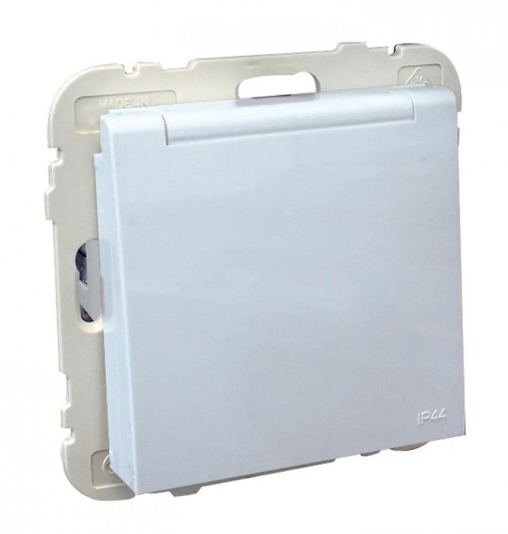 Base de enchufe IP44 con tapa Logus 90 blanco Efapel – ref. 90496WBR