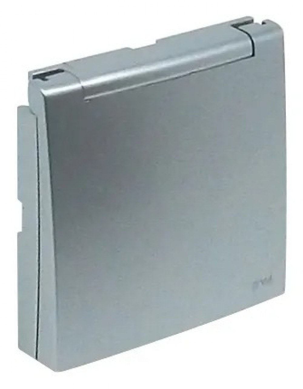 Tapa para enchufe schuko IP44 con tapa abatible Logus 90 aluminio Efapel – ref. 90634TAL