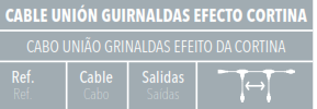 Cable unión para efecto cortina con guirnaldas