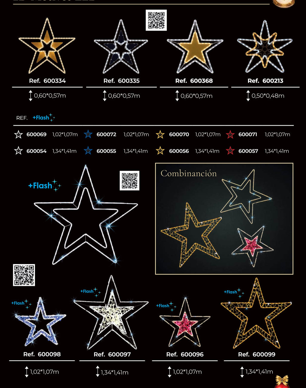 Estrella de 5 puntas LED + flash 1,02 x 1,07 m