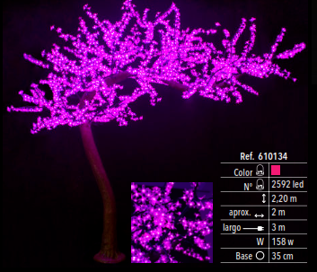 Árbol cerezo Fantasía LED 2,20 m, luz rosa