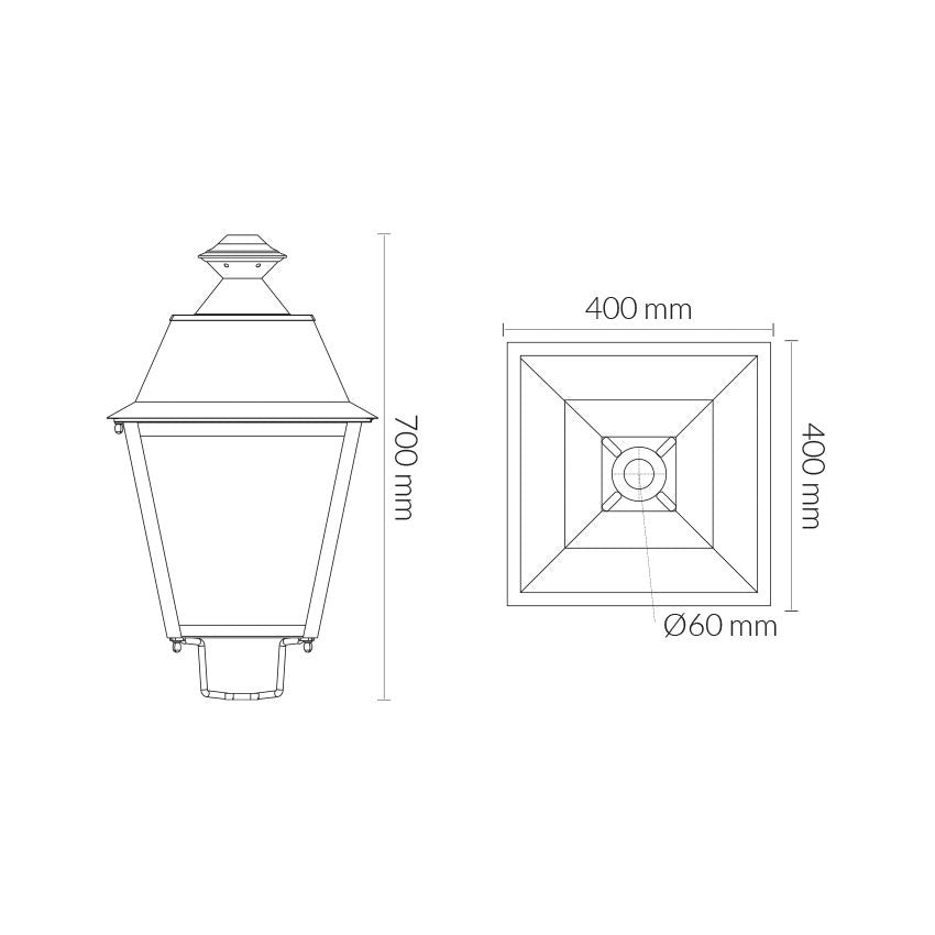 Farola LED LDV Villa de estilo fernandino, de 40 a 60 W