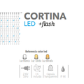 Cortina LED + flash 1,30 x 1,50 m