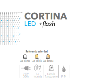 Cortina LED + flash 9 x 2 m
