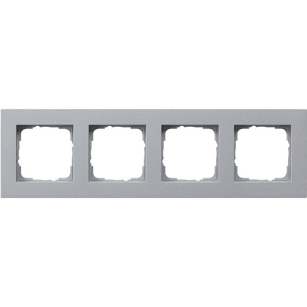 Marco de 4 elementos Gira E2 plano aluminio – ref. 0214255