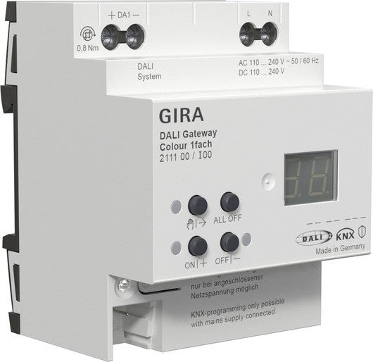 Gateway DALI Colour de 1 elemento para KNX Gira – ref. 211100