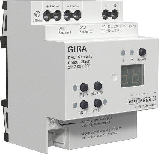 Gateway DALI Colour de 2 elementos para KNX Gira – ref. 211200