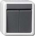 Acoplador de bus de pulsador montaje en superficie protegido del agua de 1 elementos, con mando de 2 puntos para KNX Gira – ref. 516130