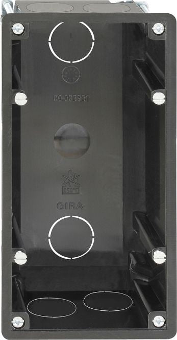 Caja Gira E2 de montaje plano para pared de yeso laminado de 1 elemento – ref. 289100