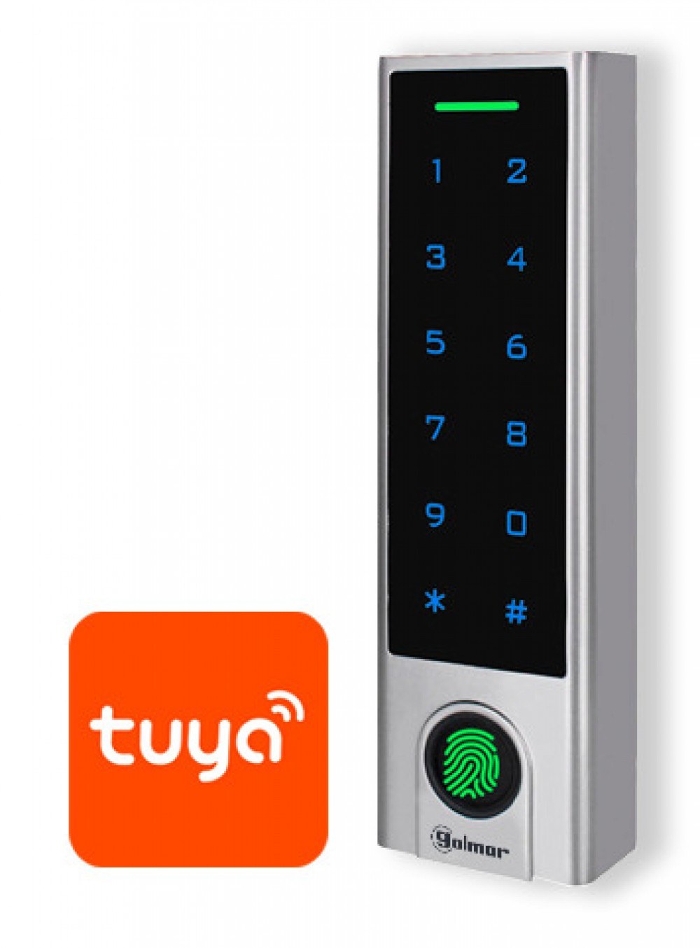 Lector de accesos Golmar AIO-KEY con huella, código, tarjeta y Wi-Fi