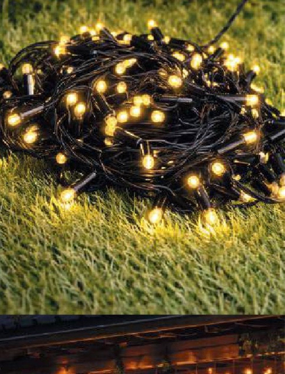 Guirnalda solar LED 10 m de luz cálida, color de cable a elegir