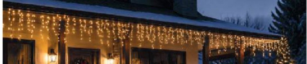 Guirnalda icicle LED doméstica, caída 0,50 m, de 6 o 12 m