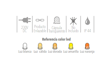 Guirnalda LED + flash 12 m de 3 tramos de 4 m, color de cable y luz a elegir