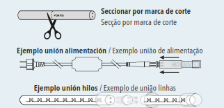 Hilo luminoso LED + flash de 2 hilos
