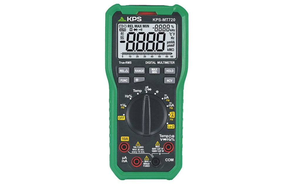 Multímetro digital KPS MT720 True RMS, 6600 cuentas y 1000 V