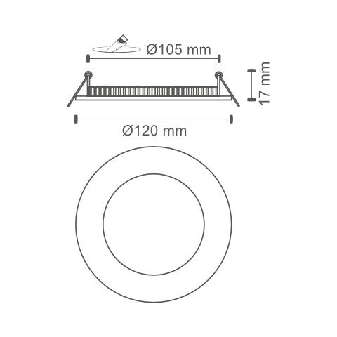 Downlight LED redondo de empotrar LDV de 6 W