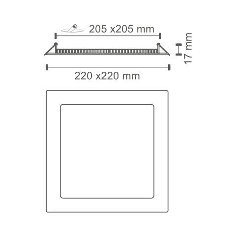 Downlight LED cuadrado de empotrar LDV de 6, 18 y 24 W