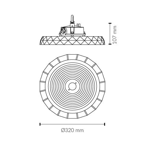 Campana industrial LED LDV UFO Surya multipotencia 120-150-200 W CCT