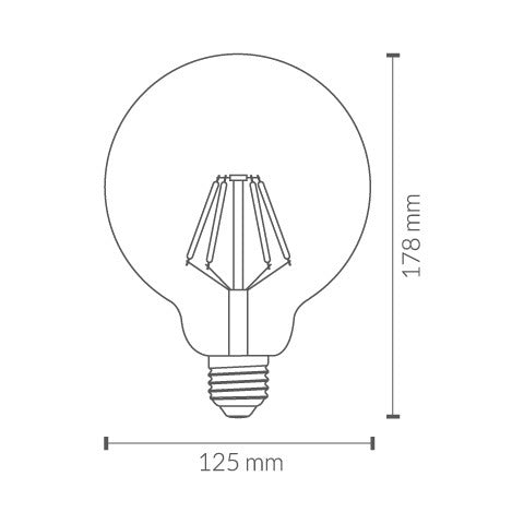 Lámpara LED de filamento globo G125 LDV E27