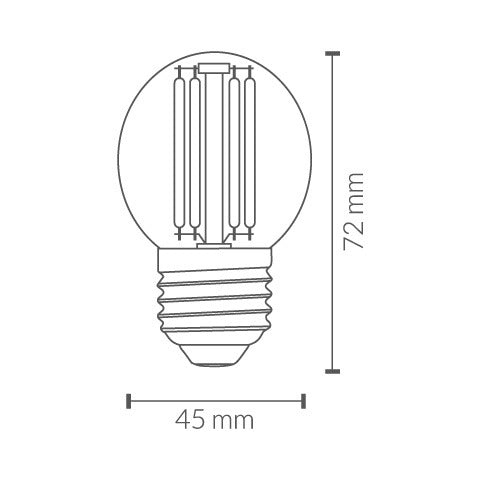 Lámpara LED de filamento esférica G45 LDV E27