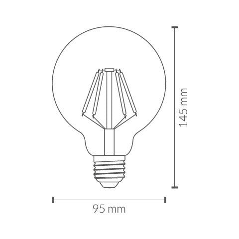 Lámpara LED de filamento globo G95 LDV E27