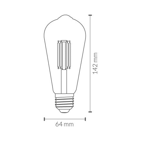 Lámpara LED de filamento ST64 dorada LDV E27