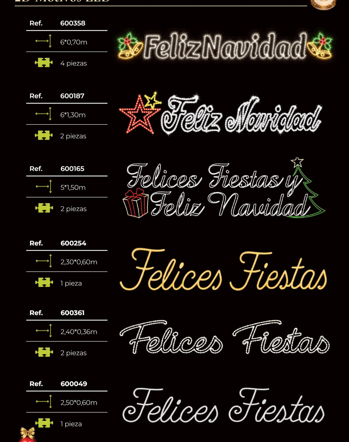 Letrero LED Feliz Navidad, medida y diseño a elegir