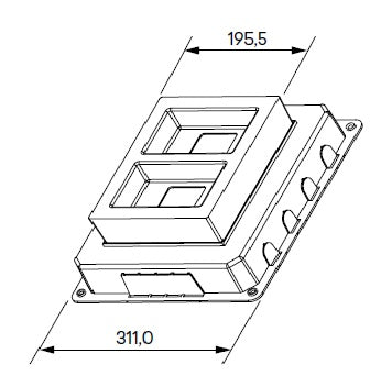 Caja de empotrar para caja de suelo de 12 módulos Efapel