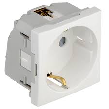 Toma schuko con protección Efapel Mec Q45 – 2 módulos, varios colores