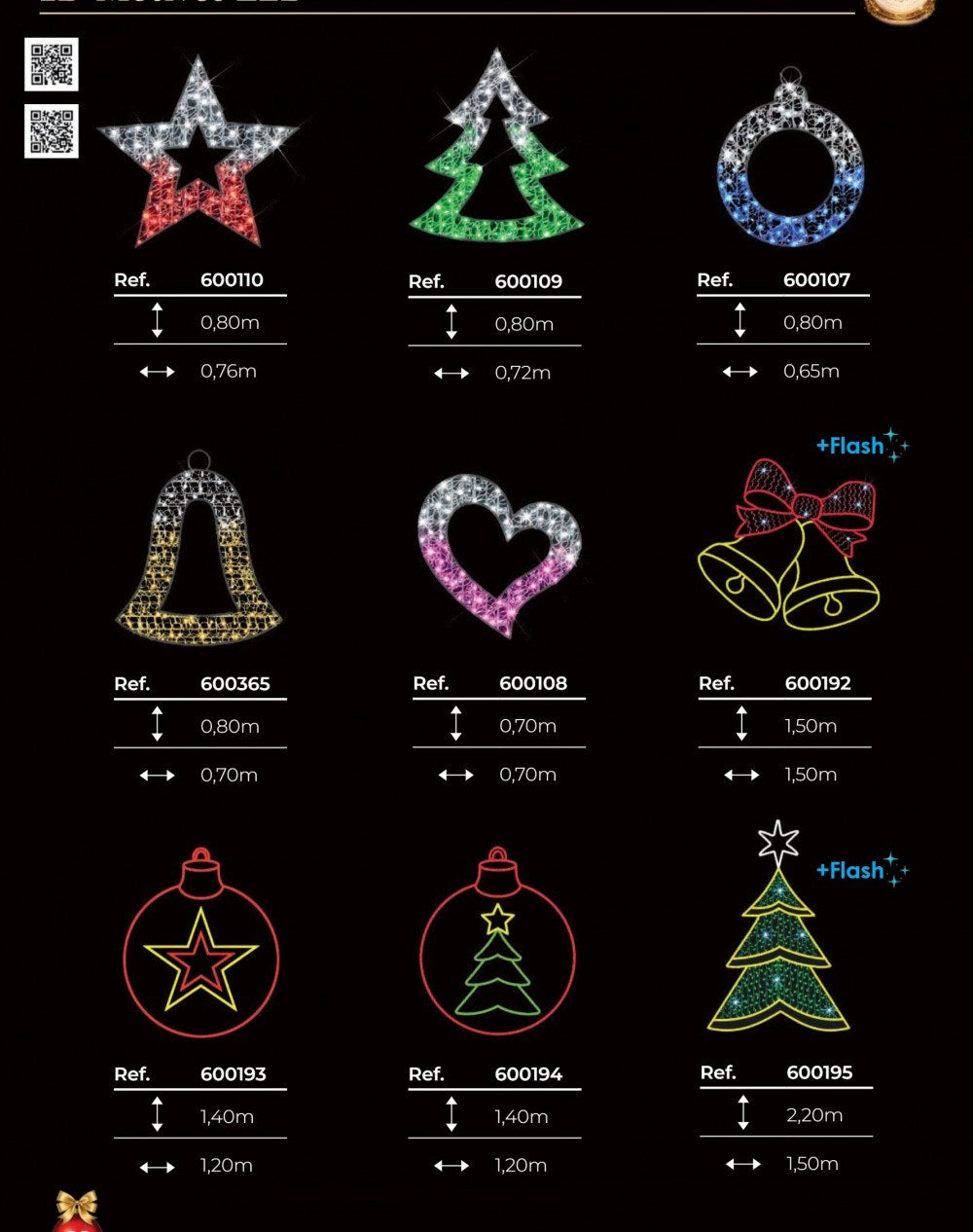 Motivos LED 2D grandes de 1,40 a 2,20 m