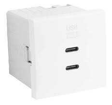 Doble cargador USB tipo C Efapel Mec Q45 – 2 módulos, varios colores