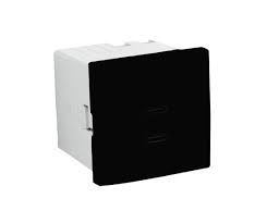 Doble cargador USB tipo C Efapel Mec Q45 – 2 módulos, varios colores