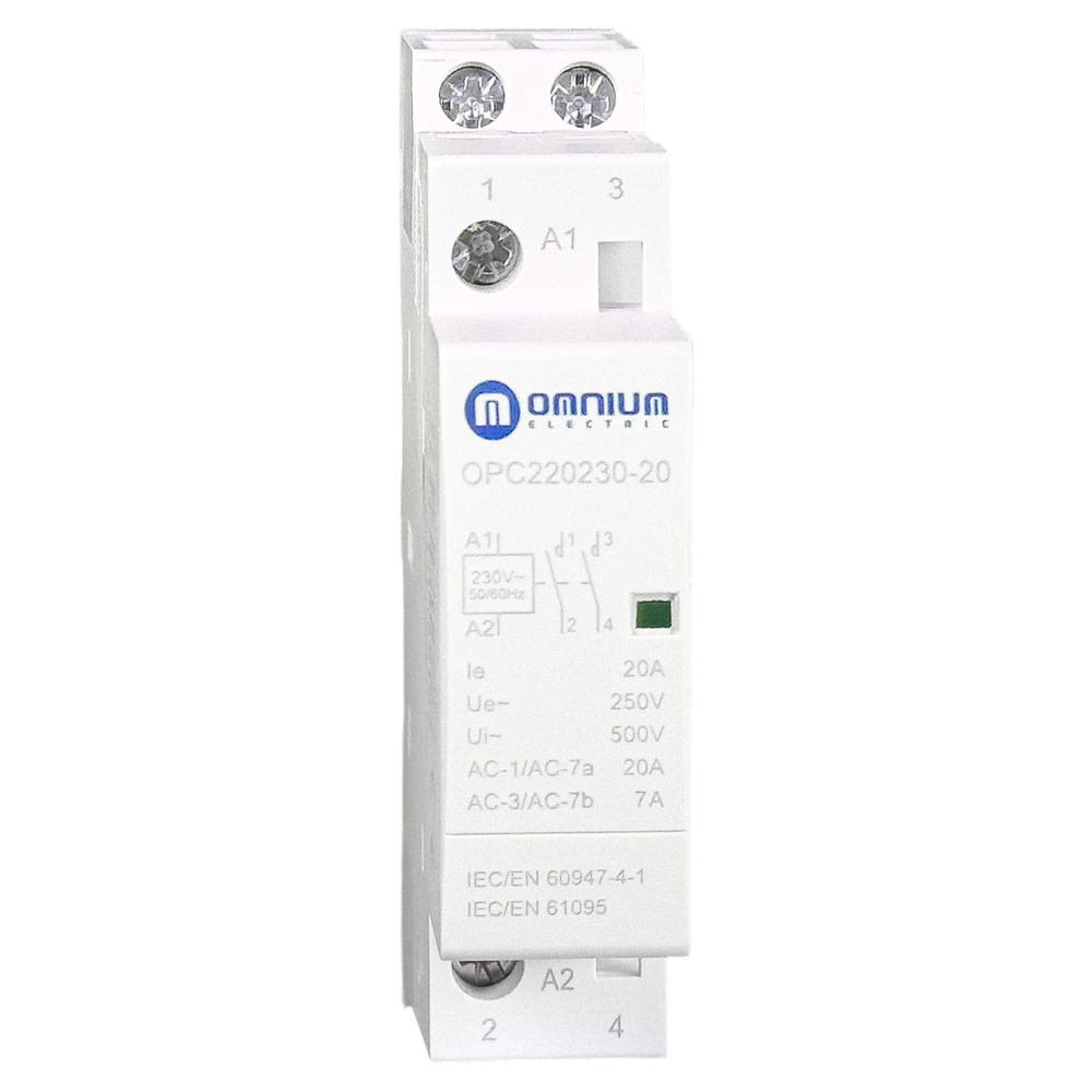 Contactor modular Omnium OPC220230-20, 2P 20 A, 2 NA, bobina 230 V CA