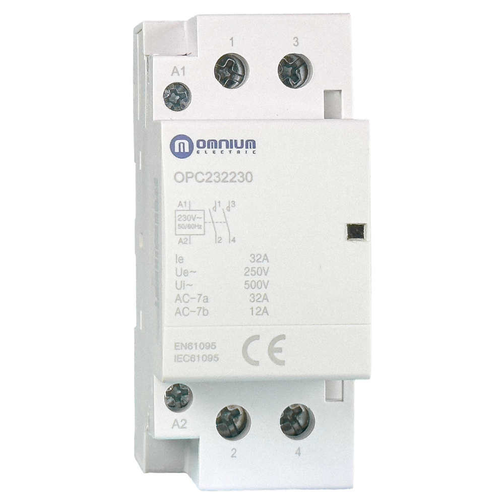 Contactor modular Omnium OPC232230-20 2P 32 A 2 NA, bobina 230 V CA